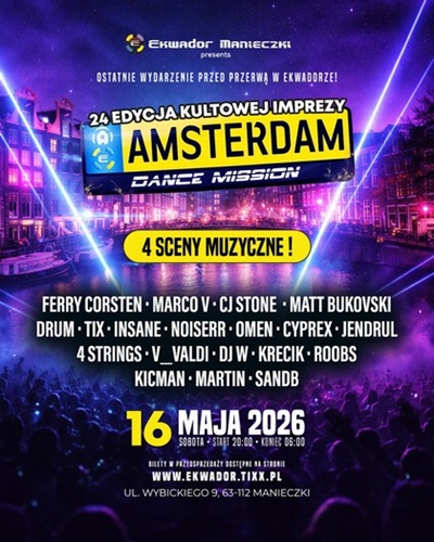 DJ KRECIK B2B DJ ROOBS live at AMSTERDAM DANCE MISSION - Ekwador CLUB Manieczki (16.05.2026)