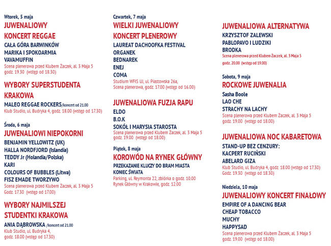 Juwenalia Krakowskie 5-10.05.2015