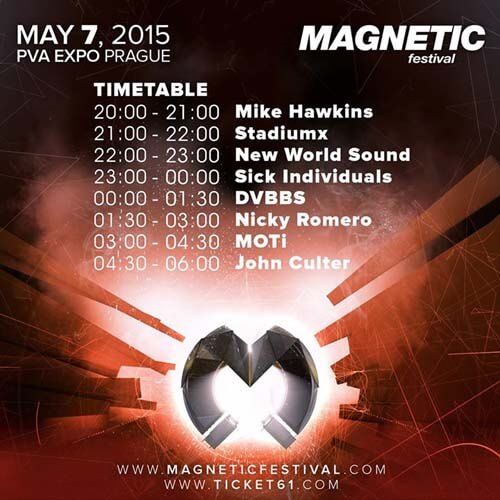 Magnetic Festival 2015 - Prague Lineup, Timetable