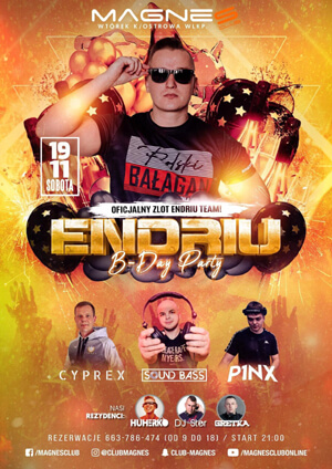CYPREX DJ - MAGNES WTÓREK - ENDRIU B'DAY PARTY (19.11.2022)