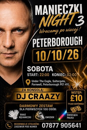 DJ CRAAZY - Manieczki Night Peterborough (12.09.2026)