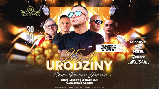 DJ HAZEL - CLUB PIWNICA JAROCIN - 25 URODZINY (30.09.2023)