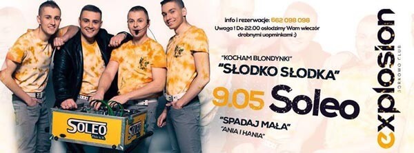 9.05 - SOLEO * SŁODKO, SŁODKI KONCERT - do 22.00 rozdajemy Lizaki Chupa-Chups!