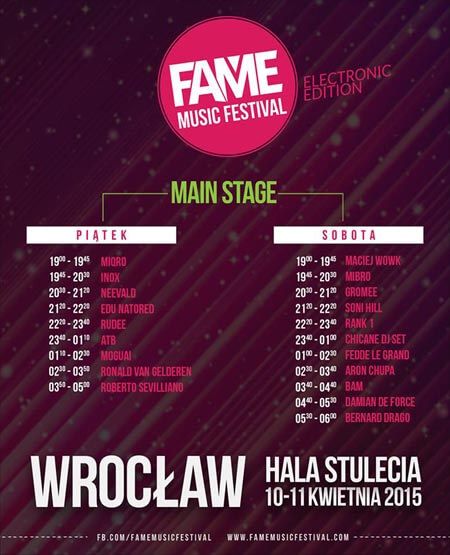 Fame Music Festival - Wrocław Timetable DJ's