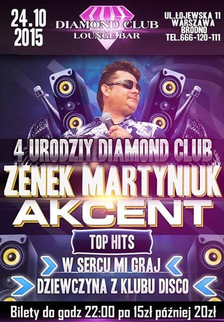 Urodziny DIAMOND CLUB Warszawa - Zespół Akcent (24.10.2015)