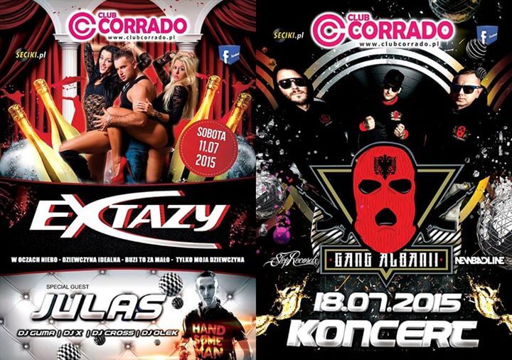 Club Corrado - Suchowola - Zespół Extazy, Dj Julas (11.07.2015), Gang Albanii - 18.07.2015