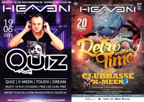 Heaven Zielona Góra - Quiz (19.06.2015), RTIA (Clubbasse) X-MEEN (20.06.2015)