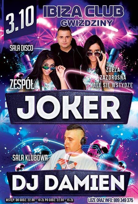 Ibiza Club Gwiździny - Zespół JOKER i DJ DAMIEN (03.10.2015)