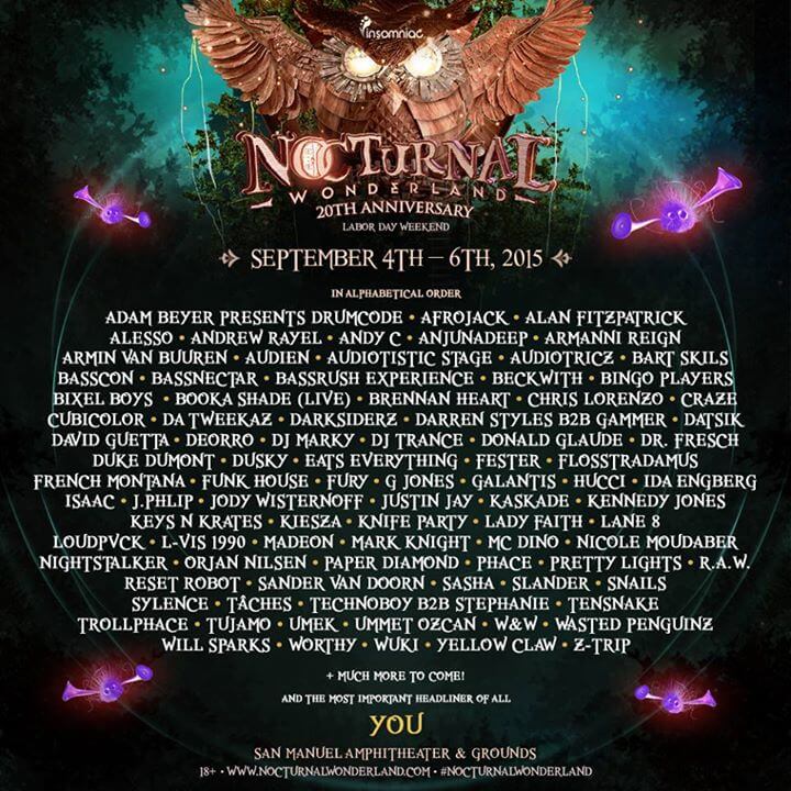 Nocturnal Wonderland - San Manuel Amphitheater (4-5-6.09.2015)