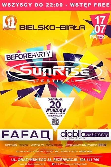 Klub Pomarańcza Bielsko-Biała - BeforeParty SunriseFestival (17.07.2015)