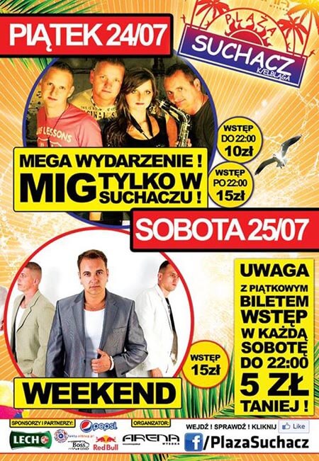 Plaża Suchacz - Zespół MIG i WEEKEND (24-25.07.2015)