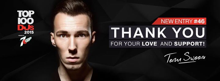 Tom Swoon zajmuje wysoką pozycję w rankingu Top 100 DJs 2015