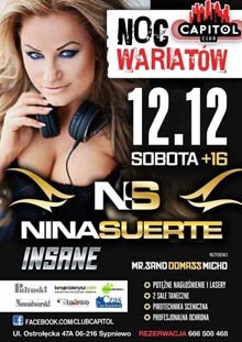 Capitol Club, Sypniewo - Noc Wariatów (12.12.2015) DJ Insane, Crouzer