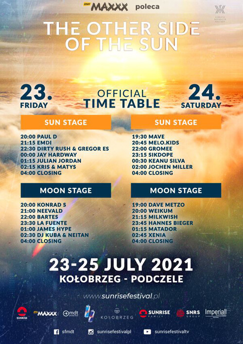 The Other Side Of The Sun 2021 - TIMETABLE DJS