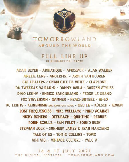 Zapoznaj się z lineup (djs) - Tomorrowland 2021, Belgia