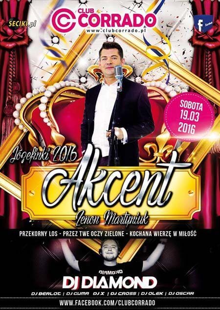Club Corrado, Suchowola - Koncert zespołu Akcent (19.03.2016)