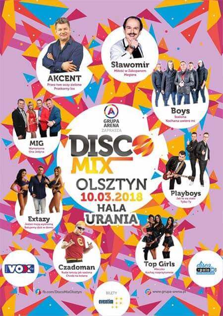 DiscoMix odbędzie się również w Olsztynie 10.03.2018