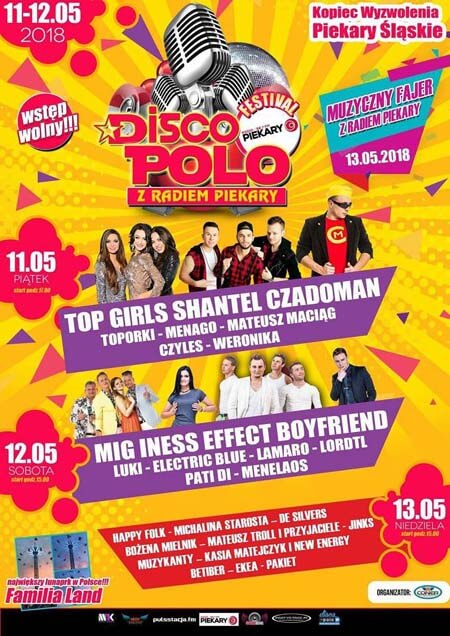 FESTIVAL DISCO POLO z RADIEM PIEKARY 11-12.05.2018