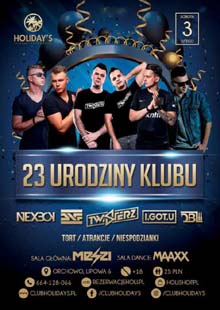 Club Holidays - 23 Urodziny Klubu (Wszystkie Sety) 03.02.2018