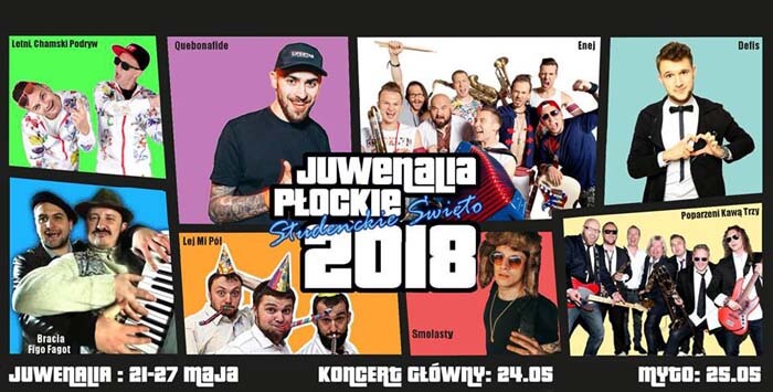 Juwenalia Płockie 2018 od 21 do 27 maja