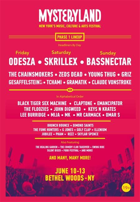 Mysteryland USA, New York - LINEUP DJ's