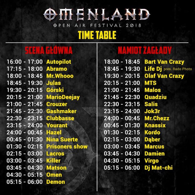 TIMETABLE DJS (zobacz rozkład imprezy)