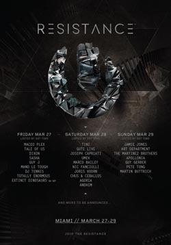 Ultra Music Festival 2016, RESISTANCE stage (Miami) Dubfire, Nic Fanciulli, Sasha, Patrick Topping, Camilo Franco, Andhim