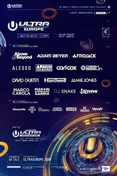 Ultra Europe 2016 - Znamy pierwszych artystów (DJs)