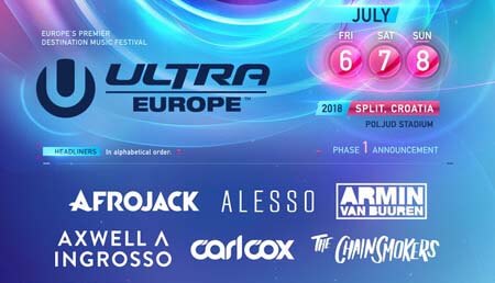 Ultra Europe, Chorwacja 2018 - SETS Armin van Buuren, Steve Aoki, Alesso, David Guetta