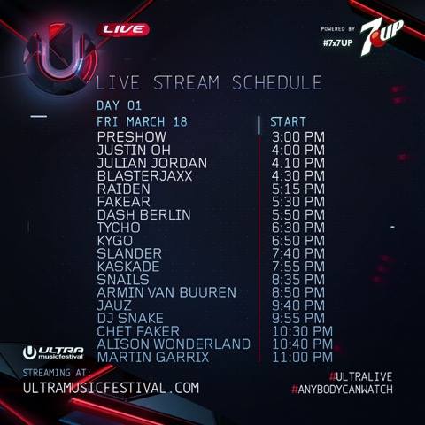 ULTRA LIVE - FRIDAY (18 MARCH)