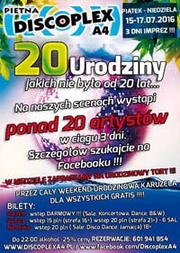 DISCOPLEX A4, Pietna - 20 URODZINY KLUBU - ALEX RED, OMEN, MAX FARENTHIDE, C-BOOL, IGOTU