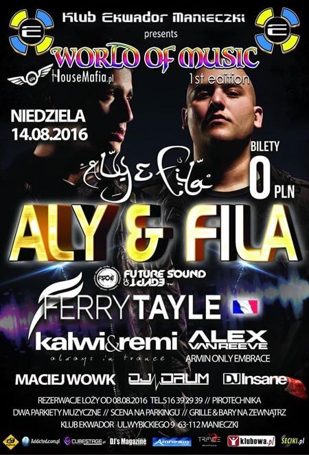 Ekwador Manieczki - WORLD OF MUSIC presents ALY & FILA (14.08.2016)