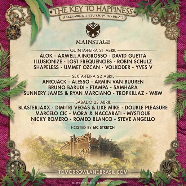Key To Happiness Mainstage - LINEUP Tomorrowland Brasil
