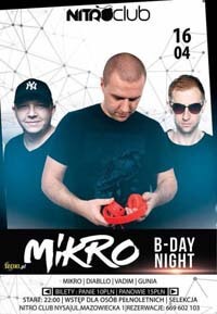 Nitro Club Nysa - Vadim Vronskiy, Mikro, DJ DIABLLO aka COORBY (16.04.2016)