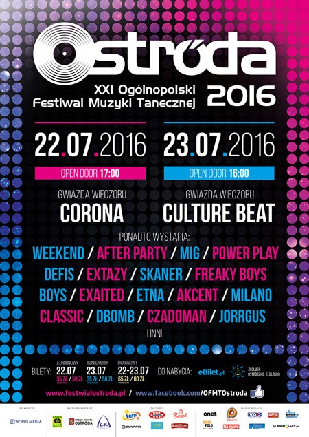 XXI Ogólnopolski Festiwal Muzyki Tanecznej w Ostródzie (22-23.07.2016)