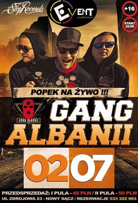 Koncert Gang Albanii, Popek LIVE - Klub EVENT (02.07.2016)
