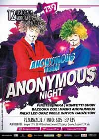 Multi Club 139, Śmigno - ANONYMOUS NIGHT 12.11.2016