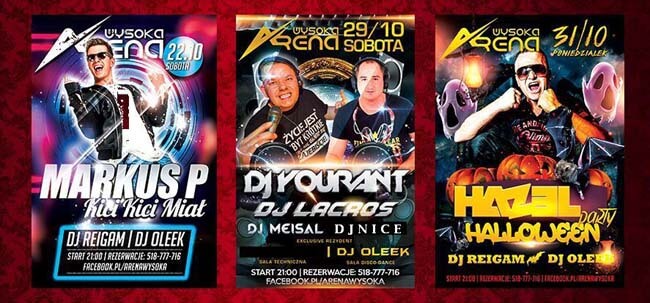 Arena Wysoka - Markus P 22.10 - DJ YOURANT x DJ LACROS 29.10 - DJ HAZEL (HALLOWEEN 2016)