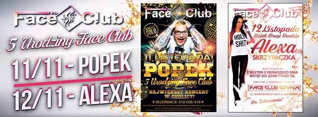 Face Club, Gdynia - KONCERT POPEK 11.11.2016 - Urodziny Klubu