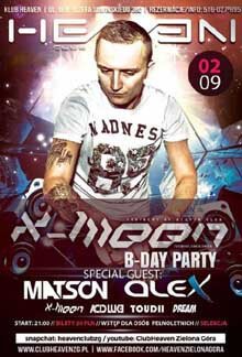 DJ ALEX live at CLUB HEAVEN Zielona Góra DJ X-MEEN B-Day party (02.09.2017)