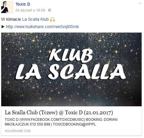 La Scalla Club, Tczew - Toxic D (21.01.2017)