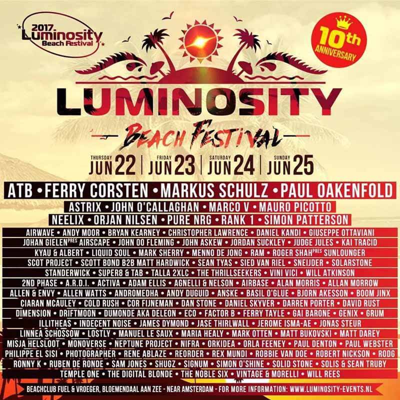 Luminosity Beach Festival 2017 - 10 Years Anniversary (22-25.06)