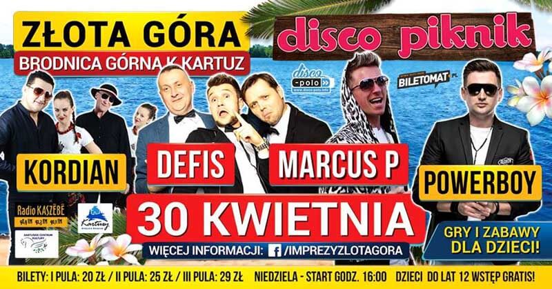 Disco Piknik - Złota Góra k.Kartuz - Defis, Markus P, Kordian (30.04.2017)