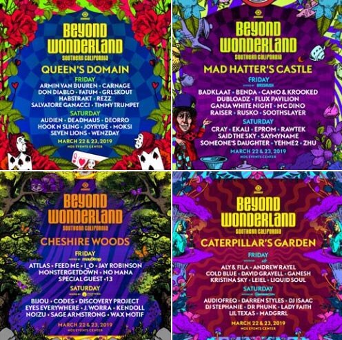 Beyond Wonderland 2019 - LINEUP DJ'S