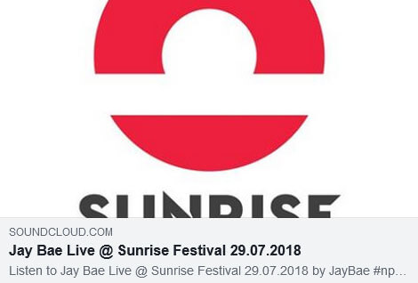 Jay Bae Live - Sunrise Festival 29.07.2018