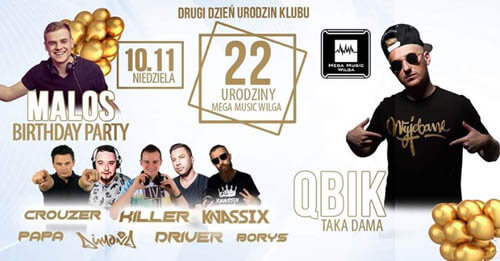 Dj Killer - Mega Music Wilga 10.11.2019 (Urodziny Malosa i 22 urodziny Klubu)
