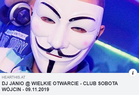 DJ JANIO - WIELKIE OTWARCIE - CLUB SOBOTA WÓJCIN 09.11.2019